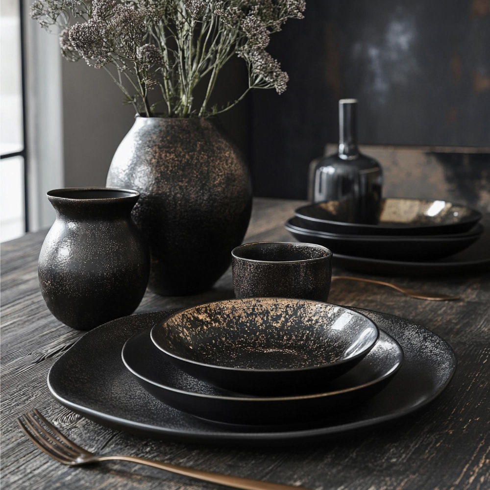 Tafelservice „Black Ember“