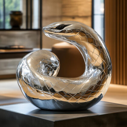 Designskulptur „Silver Serpent“